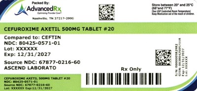 Cefuroxime Axetil 500mg #20 (Cefuroxime Axetil 500mg Tablet 80425 0571 01)